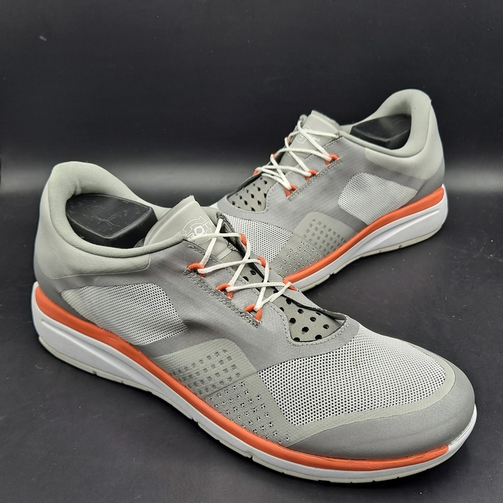 NEW Womens Zero Tie Fresh Breeze Tech Running Grey Orange Sneaker Shoes Size 8.5